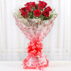 Velvety Red Roses Bouquet