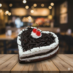 Black Forest Heart Shape  Cake