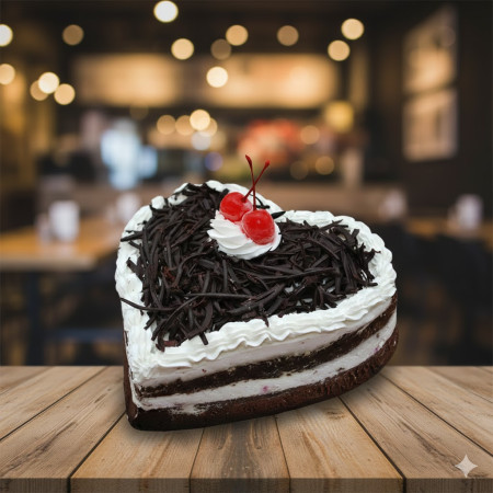 Black Forest Heart Shape  Cake