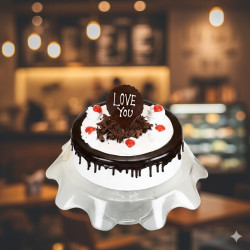 Love you valen tine forest cake