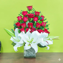 Exhilarating Roses and Lilies