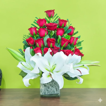 Exhilarating Roses and Lilies